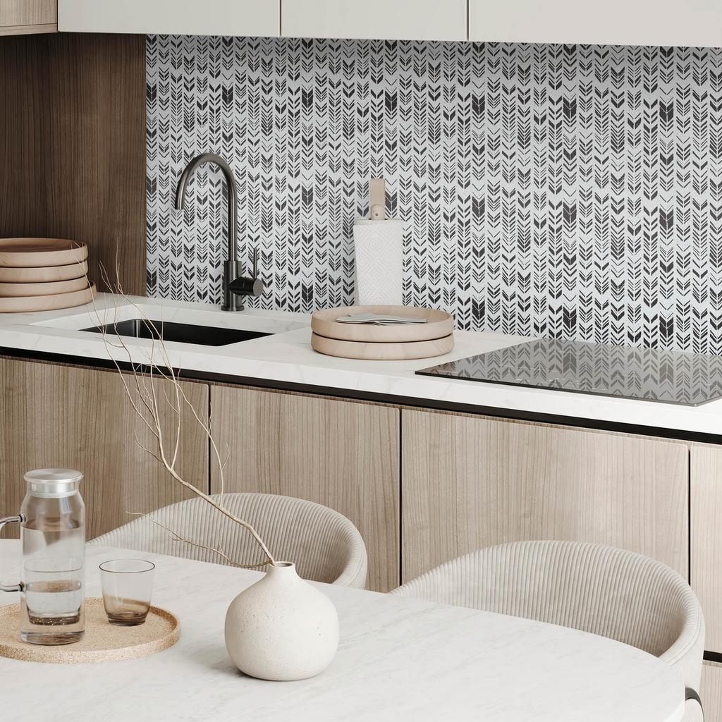Self-Adhesive Vinyl Tiles with Printed Arrow Pattern in a Row 20x20x20 cm