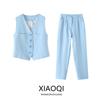 Fashion Style 2024 Summer New Arrival Women's Clothing Temperament Wild Slim Looking Sleeveless Vest High Waist Pants Suit