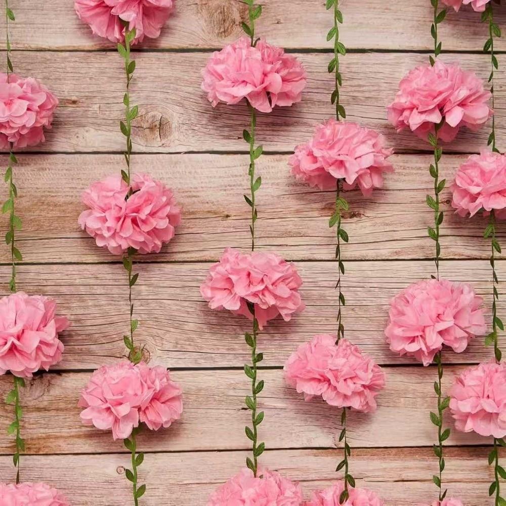 Tissue Paper Hanging Artificial Flowers 2.5m Artificial Flowers Garland  Birthday Party Decorations