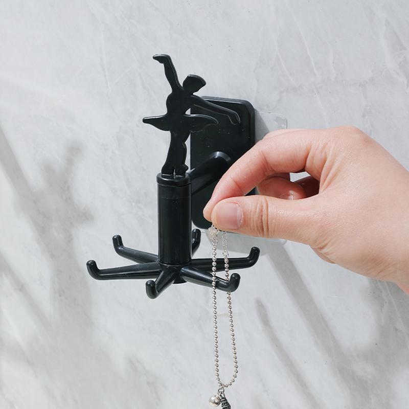 Модернизированный многофункциональный вращающийся крючок с 6 лапками 360° бесшовный самоклеящийся крючок для хранения украшений, домашний крючок