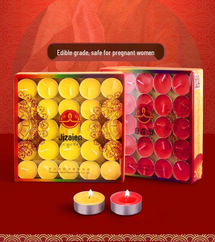 Лампада-лотос из топленого масла для подношения Будде - Доступна с длительностью горения от 1,5 до 24 часов