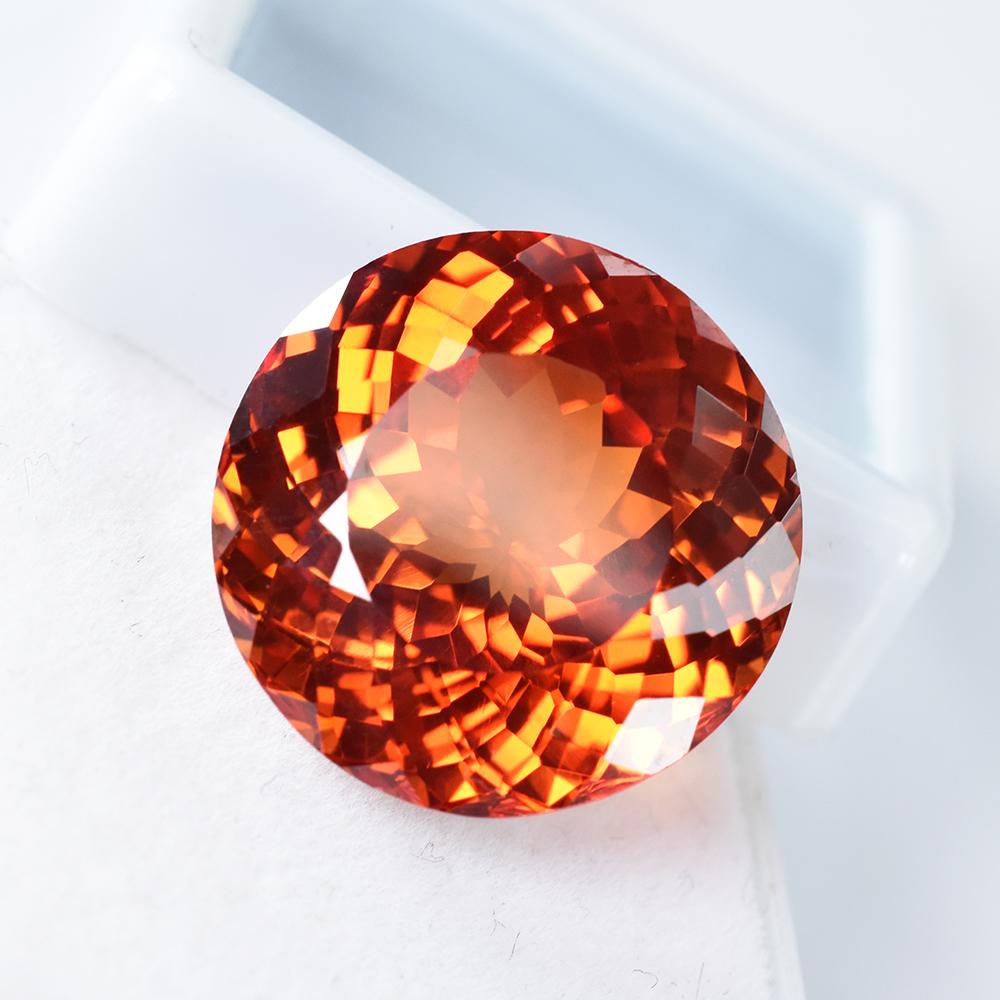 Natural Orange Sapphire Loose Gemstone 21.45 ct Unique Round Cut Stone September Birthday Birthstone