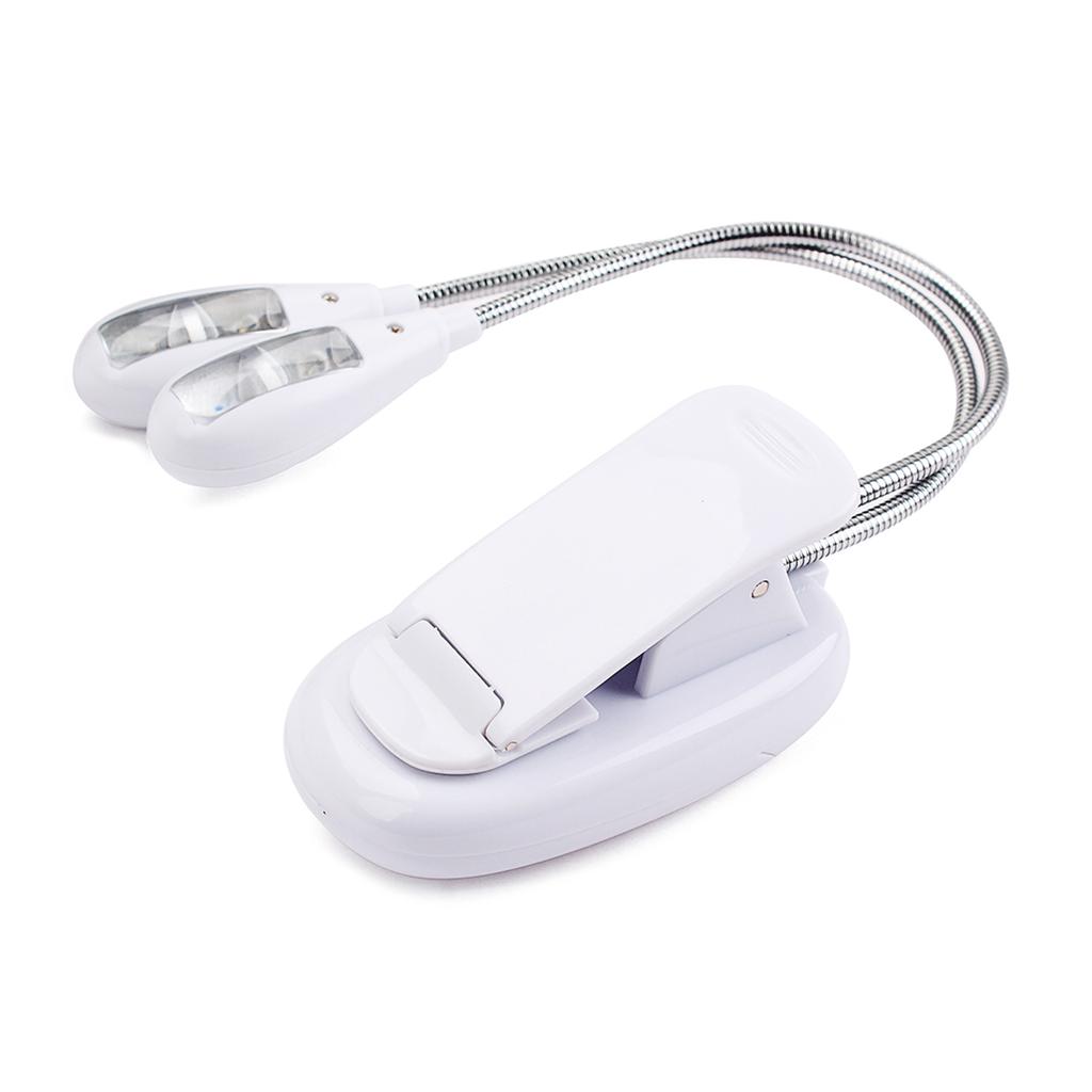 Rechargeable Dual Head Music Stand Light Flexible Clip On Reading Light Book Lamp for Eye Protection Perfect for Piano