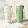 500ml Thermal Mug with Handle 304 Stainless Steel Insulated Vacuum Flask Coffee Mug Thermos Lily of the Valley Flower Luck Cup