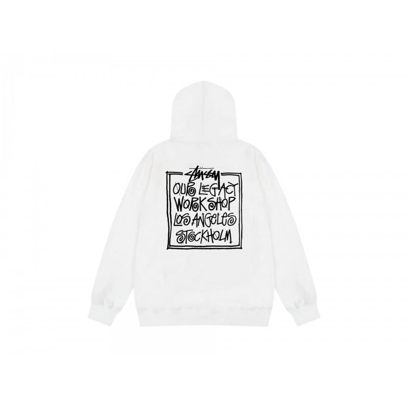 Mens Unisex Hooded Sweatshirt Letter Print Loose Fit Casual Top
