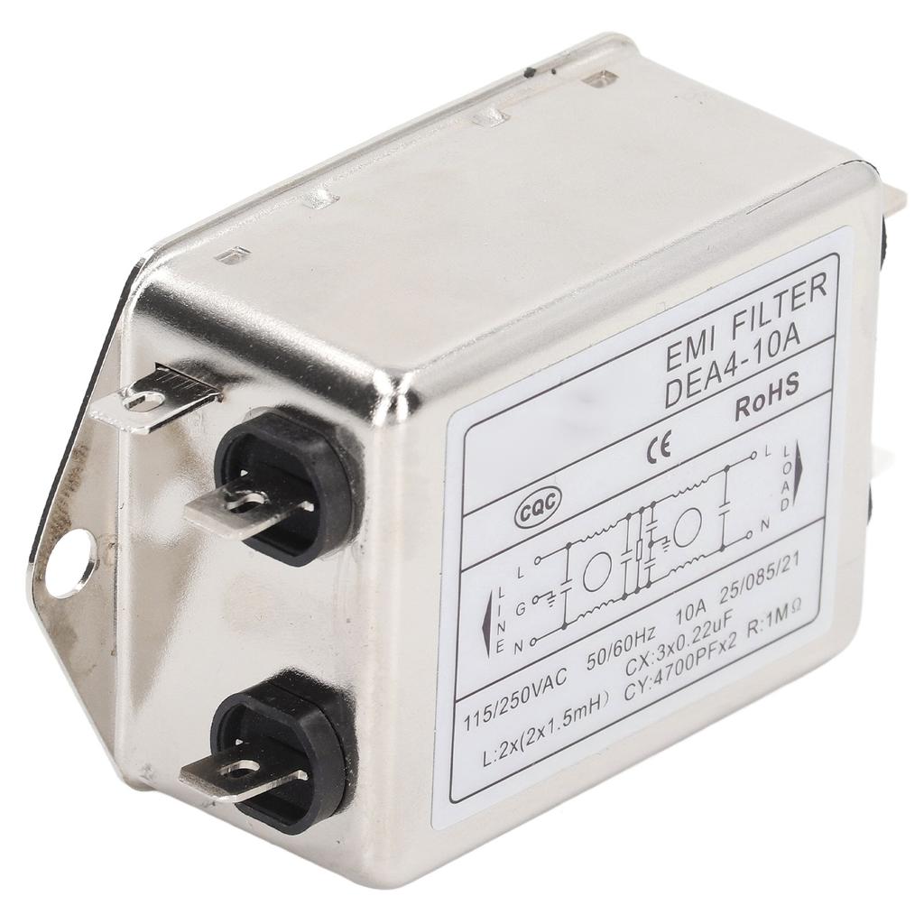 Фильтр электромагнитных помех, подавитель шума, однофазный очиститель звука переменного тока AC115V250V 5060Hz 10A, тип микросхемы