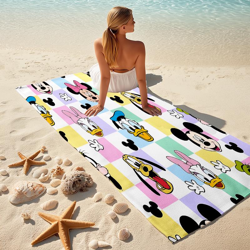 Colorful Disney Characters Towel Large Quick-Drying Microfiber soft S-Square Pants-s Beach Towel for Travel Fitness Bathing Camping. 0730s62
