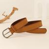 PU Leather Frosted Waist Belt Pin Buckle Waistband Trendy Suede Belt  For Women