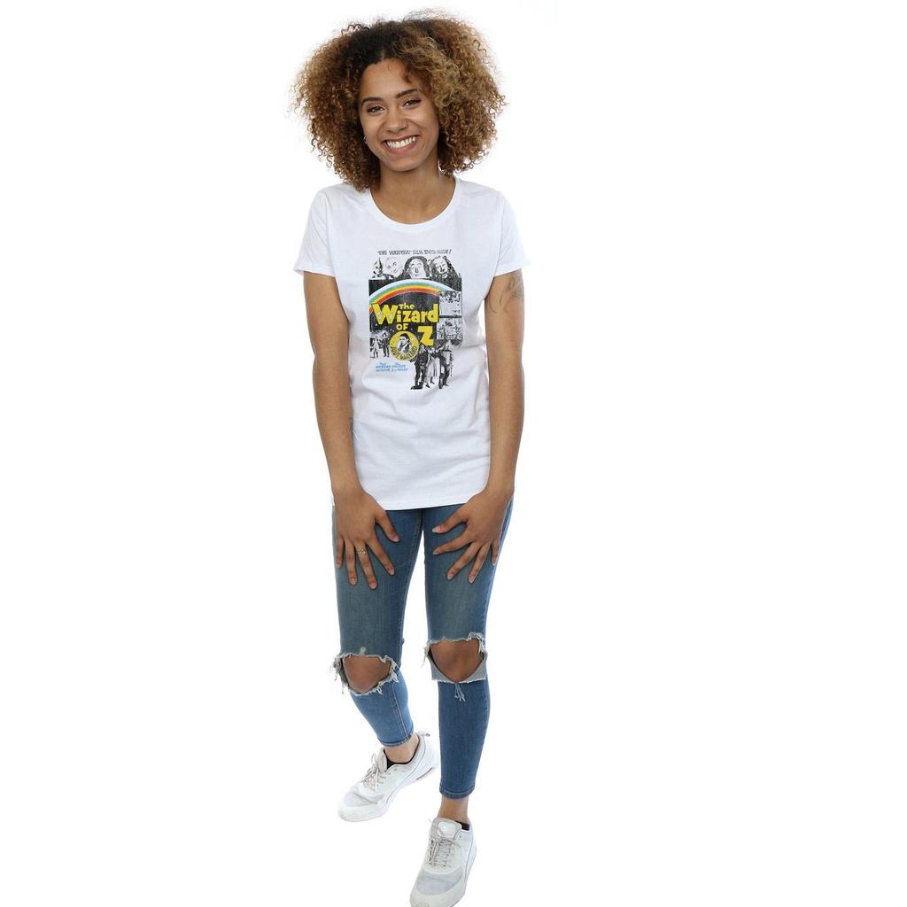 The Wizard Of Oz Womens/Ladies Distressed Movie Poster Cotton T-Shirt