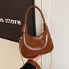 Solid Color French Underarm Bag Elegant Texture Handbag Storage Bag PU Hobo Bag  Shopping
