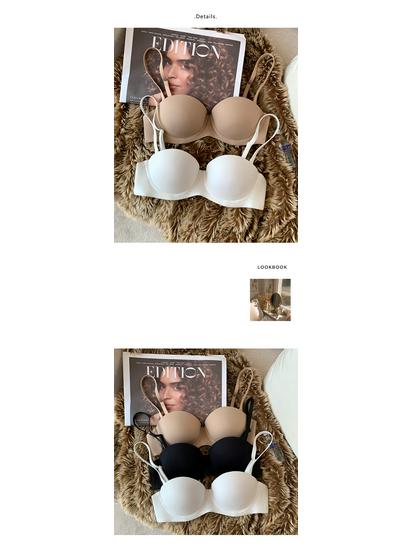 Женский бесшовный бюстгальтер без бретелей: Сексуальный, Гладкий, Регулируемый, Мягкая косточка, Дизайн полукубка для маленькой груди.