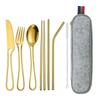 Наборы столовых приборов для путешествий и походов, 8 шт., с портативным чехлом, полые ручки из нержавеющей стали, столовая посуда, нож, вилка, ложка, набор столовых приборов