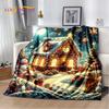 2025 Merry Christmas Tree Santa Claus,New Year Fairy Tale Gift Soft Plush Blanket,Flannel Throw Blanket for Living Room Bed Sofa