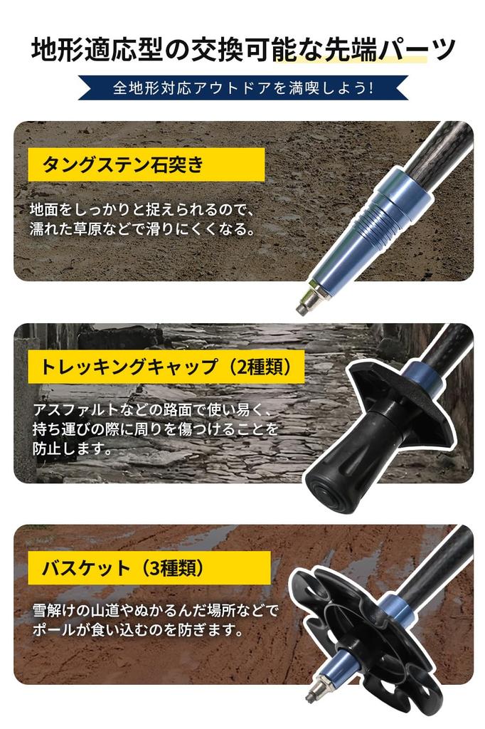 Походная жизнь Треккинговые палки 3K Карбон Складной Набор из 2 Легкий 198г Размер в сложенном виде Альпинистские палки Палки для ходьбы Регулируемый Чехол для хранения