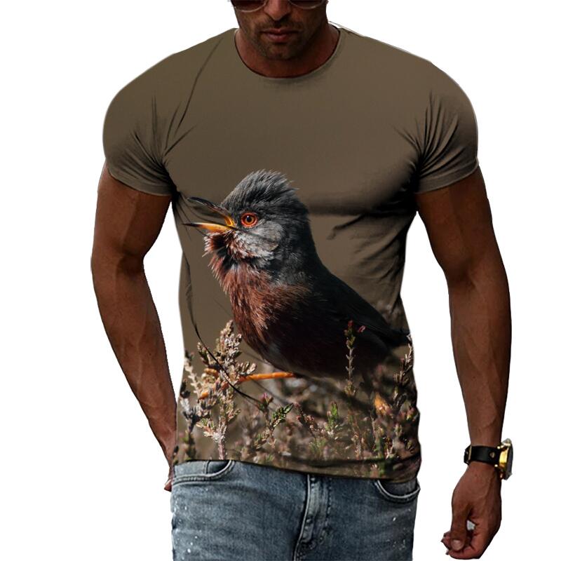 Summer Fashion Animal Birds Eagle Graphic T Shirts For Men 3D Print Hip Hop Harajuku Personality Round Neck Short Sleeve Top