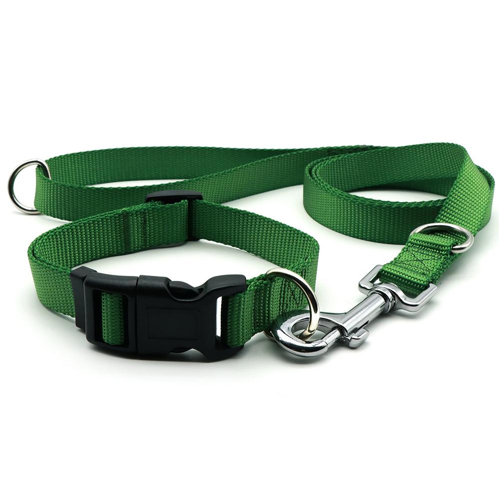 Macaron Color Nylon Pet Supplies with Double D Buckle for Dog Training Adjustable Dog Walking Collar Leash Set