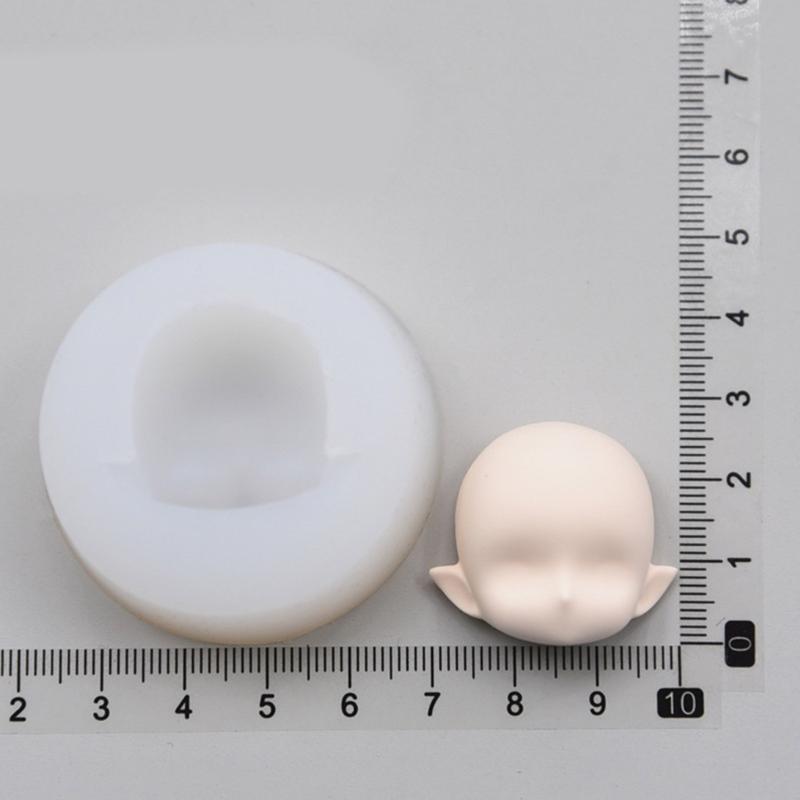 BJD Форма для лица человека OB11 Мягкая керамика Q-версия Счастливые закрытые глаза Сверхлегкая глина Мастика Силиконовая форма 4.5см 6см