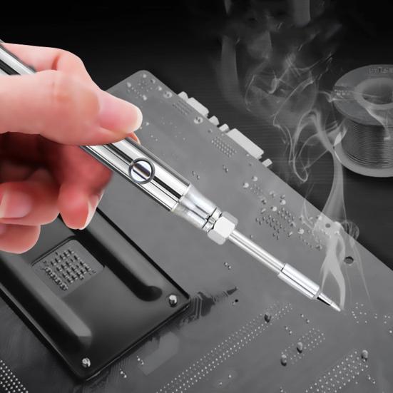 1 Set Thread Soldering Iron Kit 3 Levels Voltage Adjustable 650/1100mAh Battery Stainless Steel Cordless Welding Pen with USB Adapter