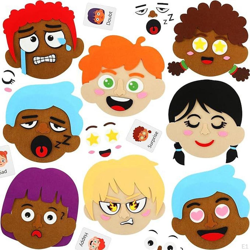 Social Emotional Learning Make A Funny Faces Stickers Games, Preschool Educational Toy for Kids,