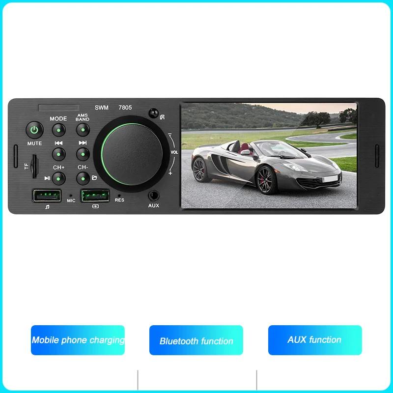 1 DIN 4-дюймовый автомобильный радиоприемник с цветной подсветкой, Bluetooth, музыка, громкая связь, MP5-плеер, TF, USB-зарядка, дистанционное управление, аудио ISO
