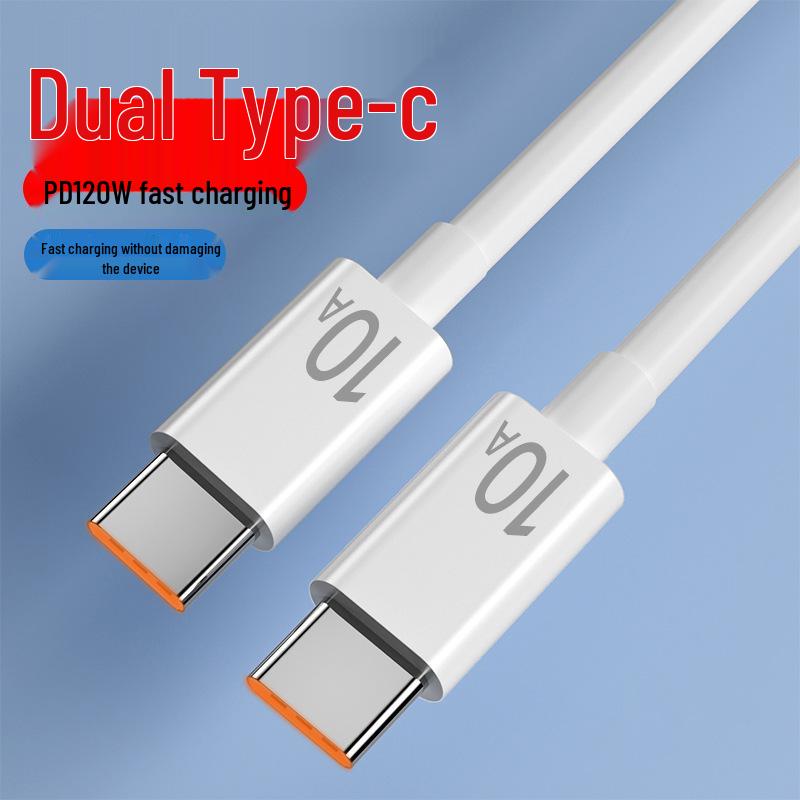 Кабель для быстрой зарядки 120 Вт с двумя разъемами Type-C, совместимый с PD для Apple 15, Huawei, Honor и ноутбуков.