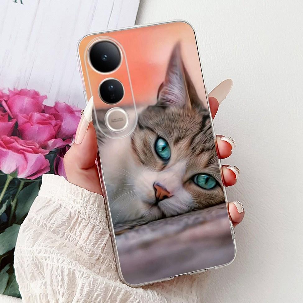 For Vivo V50 Lite 5G Case Clear Fashion Luxury Cute Cartoon Cat Cool Soft TPU Bumper Cover For Vivo V50Lite 5G Phone Case Funda