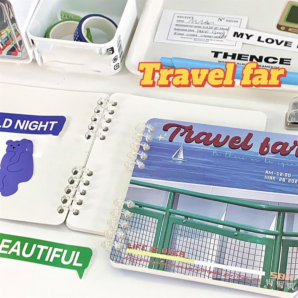 Vintage Notebook Cute Cartoon Cat Puppy Coil Notepad Kawaii Student Scrapbook A5 Horizontal Line Big Journal Back To School