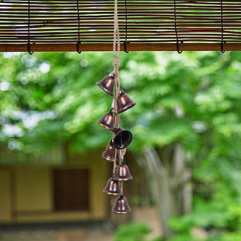 Witch Bells For Protection Retro Decorative Bells Metal Wind Chimes Red Brown Witch Decor Vintage Bells For Homes Branches Doors