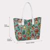 Christmas Print Portable Tote Bag Cute Holiday Daily Use Shopping Shoulder Bag for Women