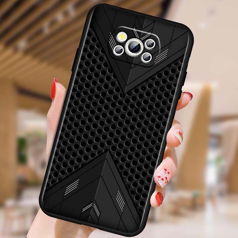 Черный рельефный плетеный чехол для телефона для Xiaomi Mi Poco F3 F4 F5 F6 X3 X4 X5 X6 X7 M3 M4 M5 M6 M7 GT Pro 5G Черный