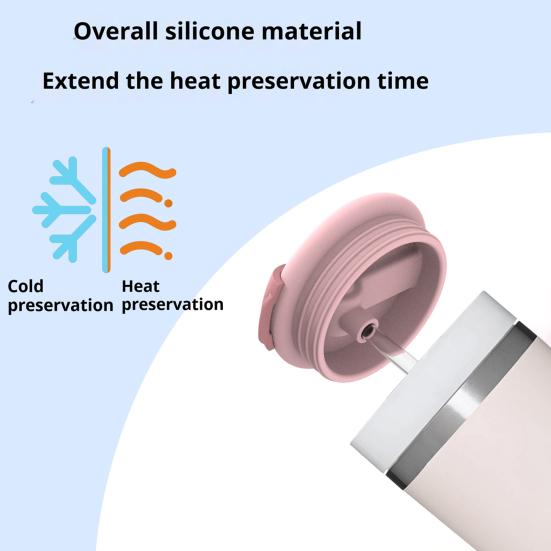 Крышка-трубочка для стакана, сменная силиконовая, герметичная, многоразовая, устойчивая к брызгам
