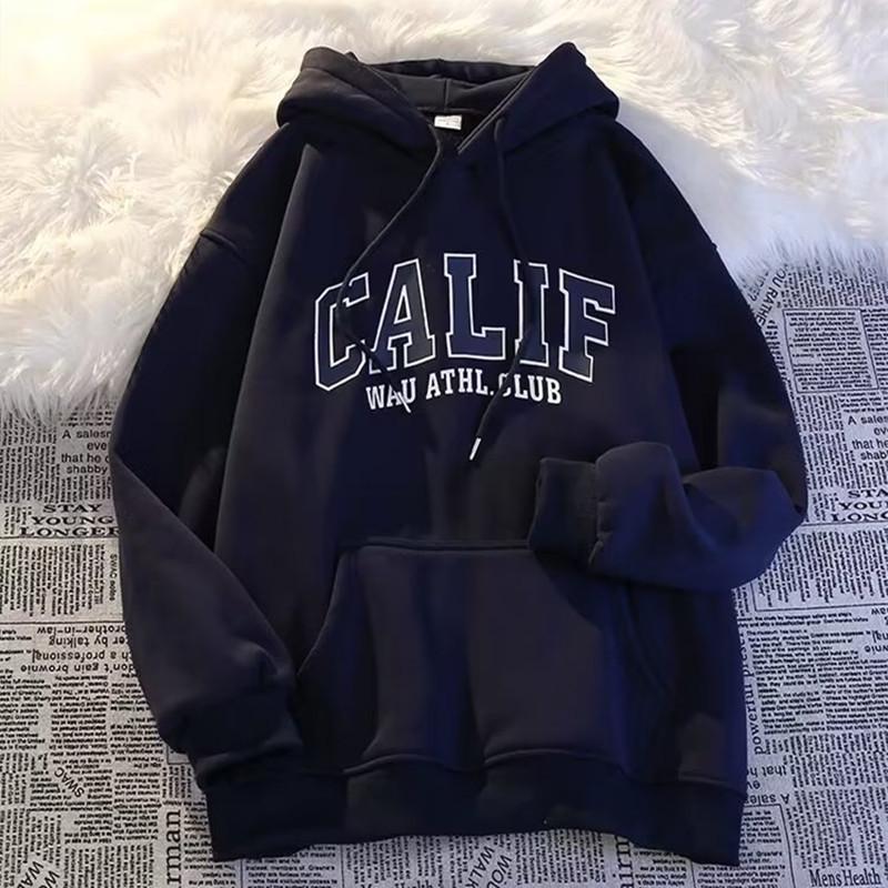 Мужская толстовка свободного покроя из бархата 2023 года: Осень/Зима в корейском стиле свободного кроя