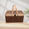 Gray Square Bamboo Basket for Nuts, Eggs, and Hairy Crabs – New Year Retro Handheld Design