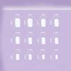 24pcs Detachable Fake Nials Press on Nails Silver Flame Short Square False Nails French White Edge