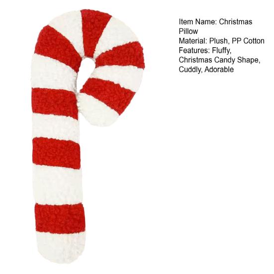Рождественская конфетная подушка Декоративная подушка в форме леденца Милая плюшевая подушка-подушка с перечной мятой для дивана, кушетки, гостиной, рождественский декор