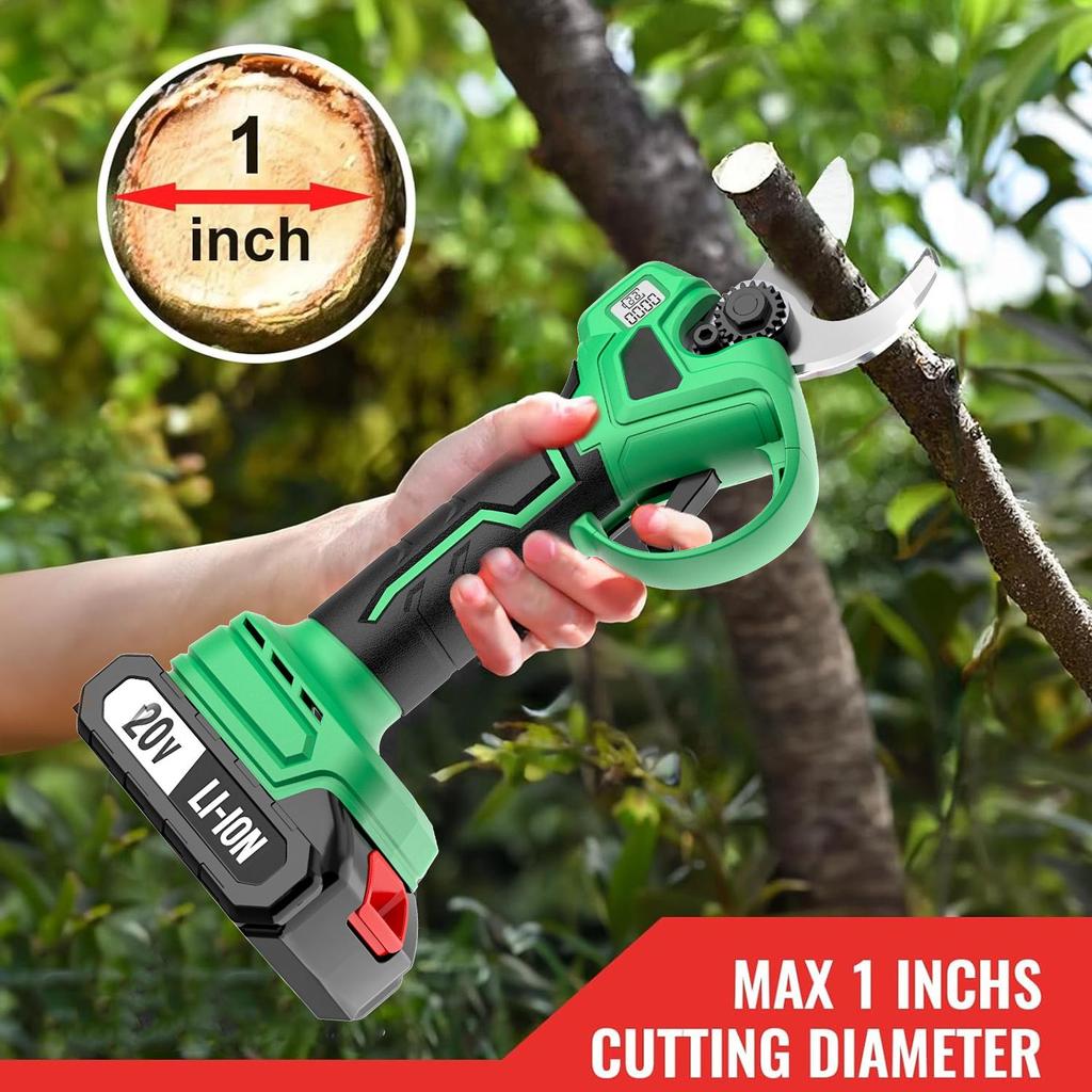 20V Brushless Cordless Electric Pruner Scissors Wood Cutting Garden Tool Pruning Shears Secateurs