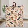 Dachshund Christmas Blanket Dogs Animal  Wool Throw Blanket Home Couch Printed Soft Warm Bedsprea