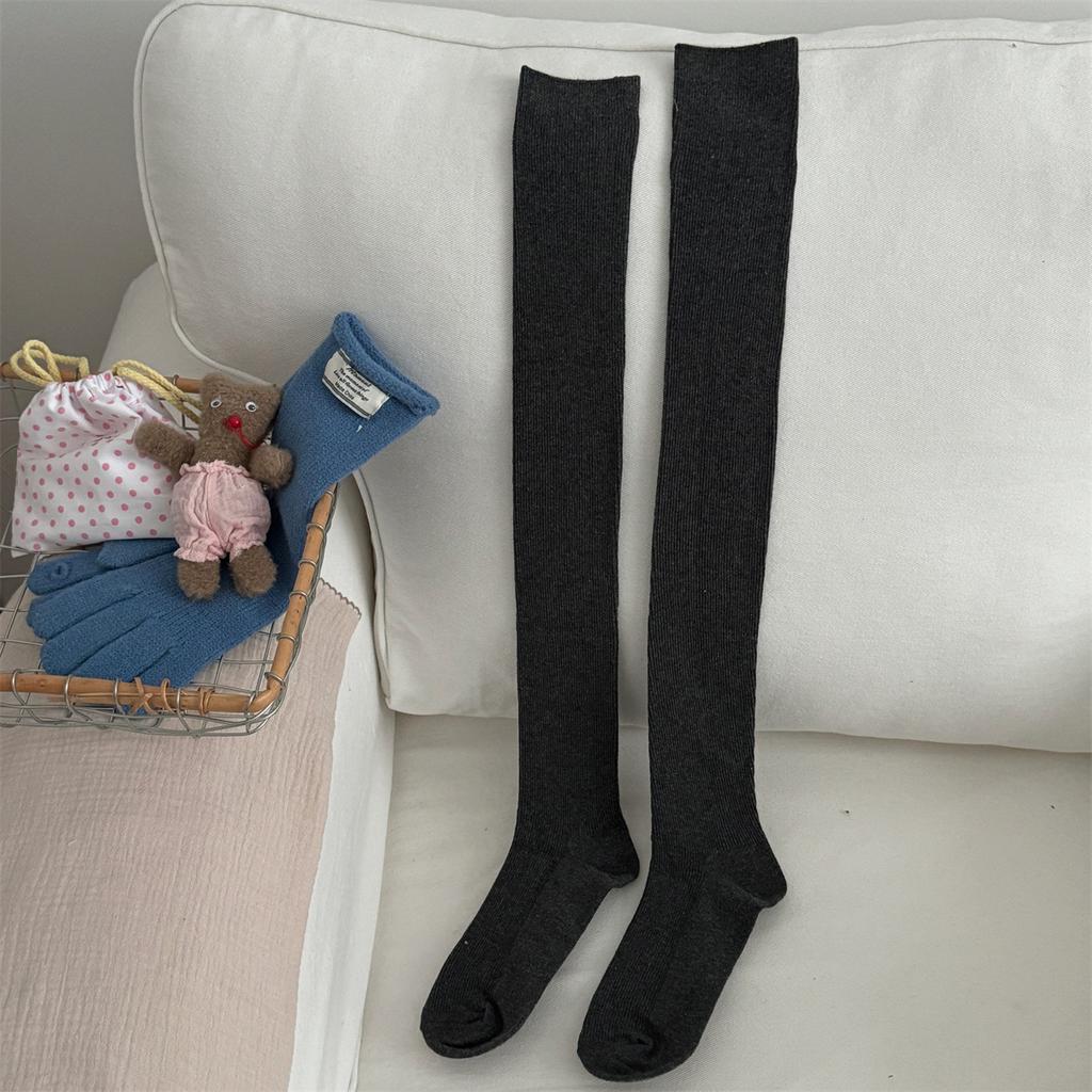 Осенне-зимние теплые длинные носки, высокие чулки, чулки Лолита, однотонные гольфы, женские чулки