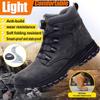 Steel Toe Work Safety Shoes - Puncture-Proof, Anti-Smash, Non-Slip, Shock-Absorbing, with Convenient Rotating Buckle, High-Top Protective Design