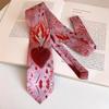 Y2K Romantic Neck Scarf Vintage Women's Neck Tie Unique Heart Flame Tie  Fashion Accessory