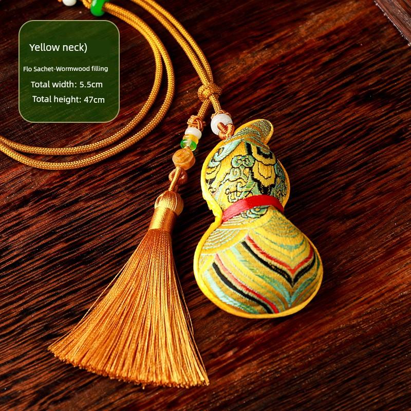 Country Chinese Ancient Style Dragon Boat Festival Fu Lu Gourd Sachet Perfume Bag Car Pendant Pendant Small Gift Embroider Birth Year Pouch
