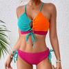 Women's Solid Swimwear Sense Bikini With Chest Pad No Steel Bra Swimwear