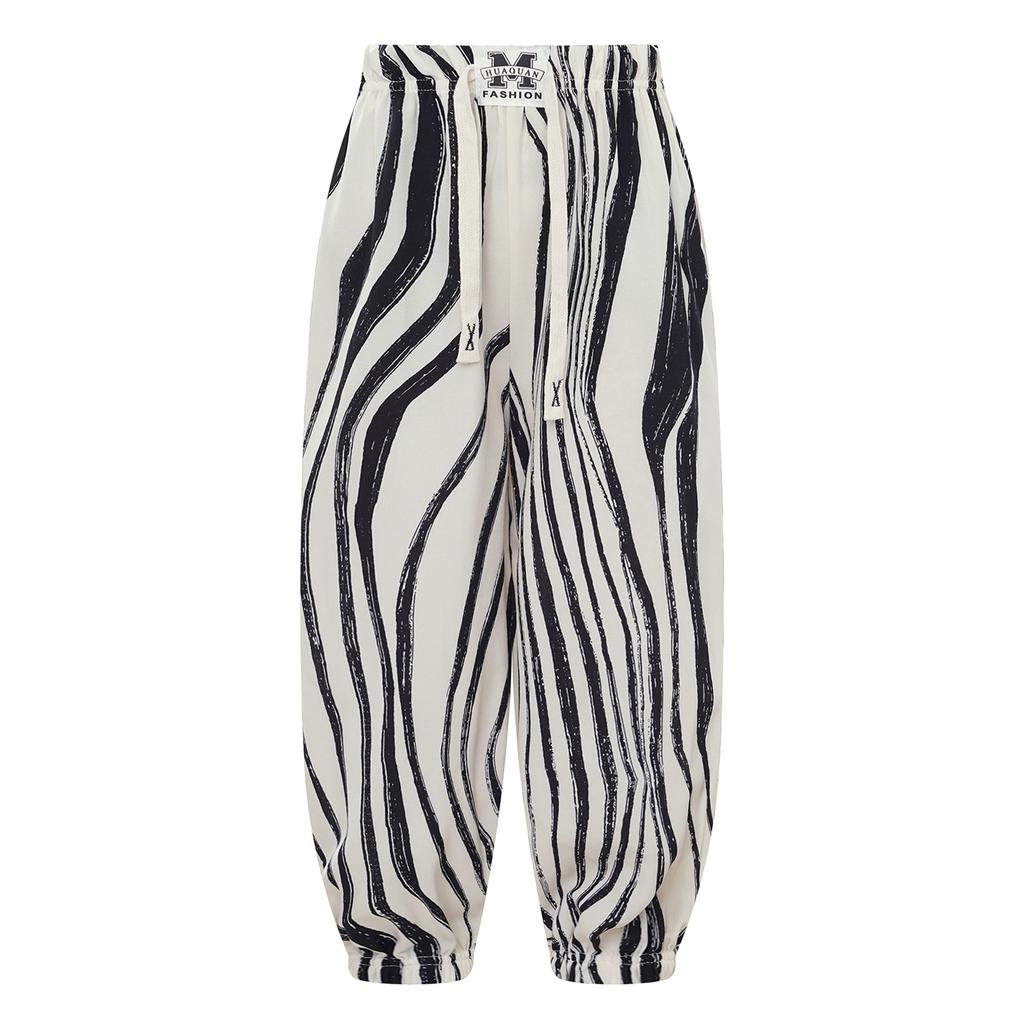 Модные шаровары для мальчиков и девочек, легкие брюки с эластичной талией, брюки с красочным принтом, для отпуска, путешествий, пляжа, дома