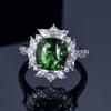 Sace Gems Классическое кольцо из медного сплава с зеленым цирконом, женские ювелирные изделия, свадебный подарок, вечеринка