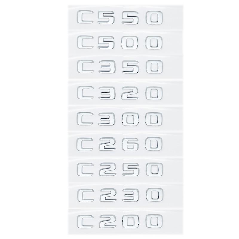 Mercedes Benz C180/C200/C220d/C250d/C260/C300d 4MATIC 3D Glossy Black ABS Letters Emblem - W205 Coupe Trunk Logo Sticker ZB1
