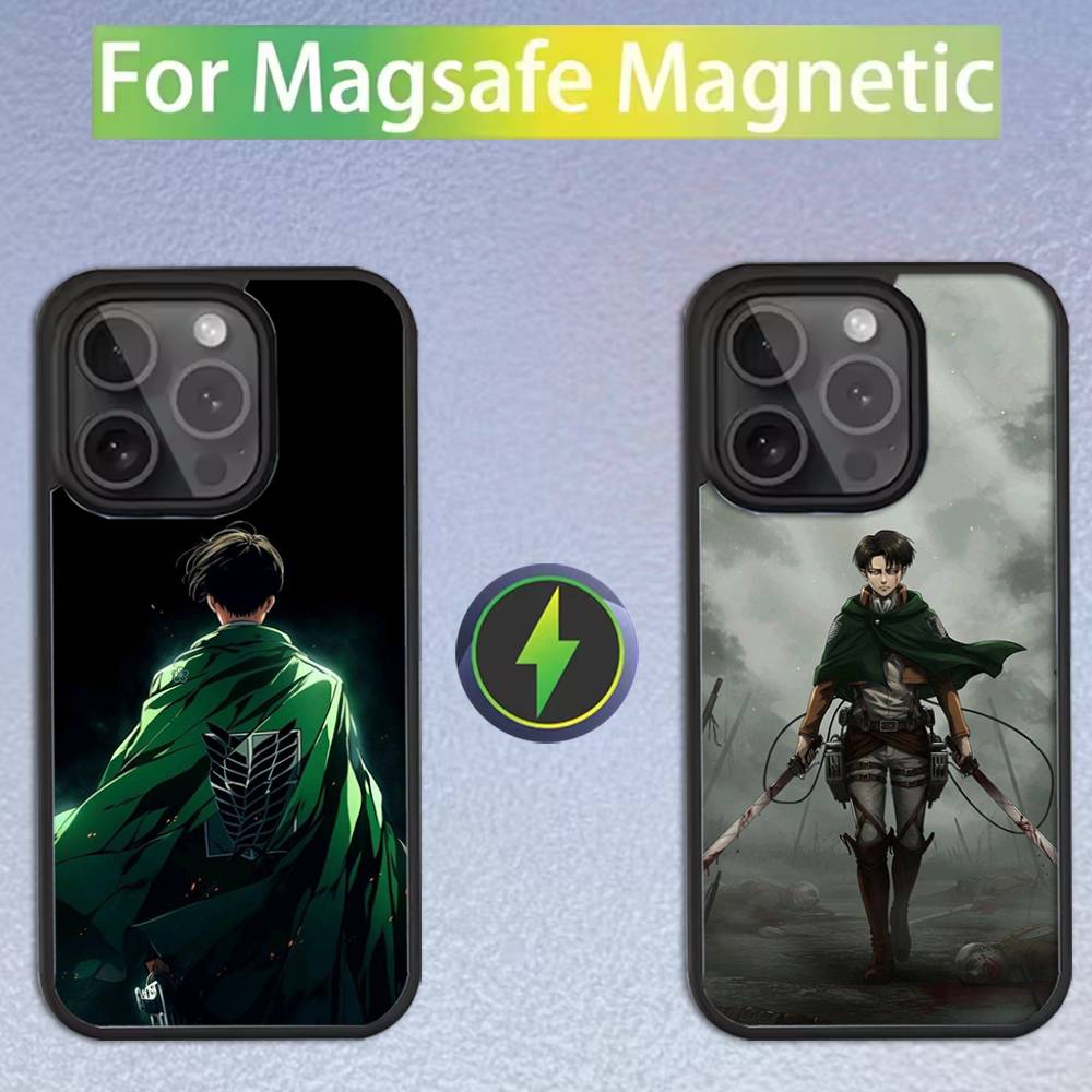 Чехол для телефона Levi Ackerman Атака Титанов Для iPhone 16,15,14,13,12,11,Pro,Max,Plus,Mini,SE Магнитная беспроводная зарядка Magsafe