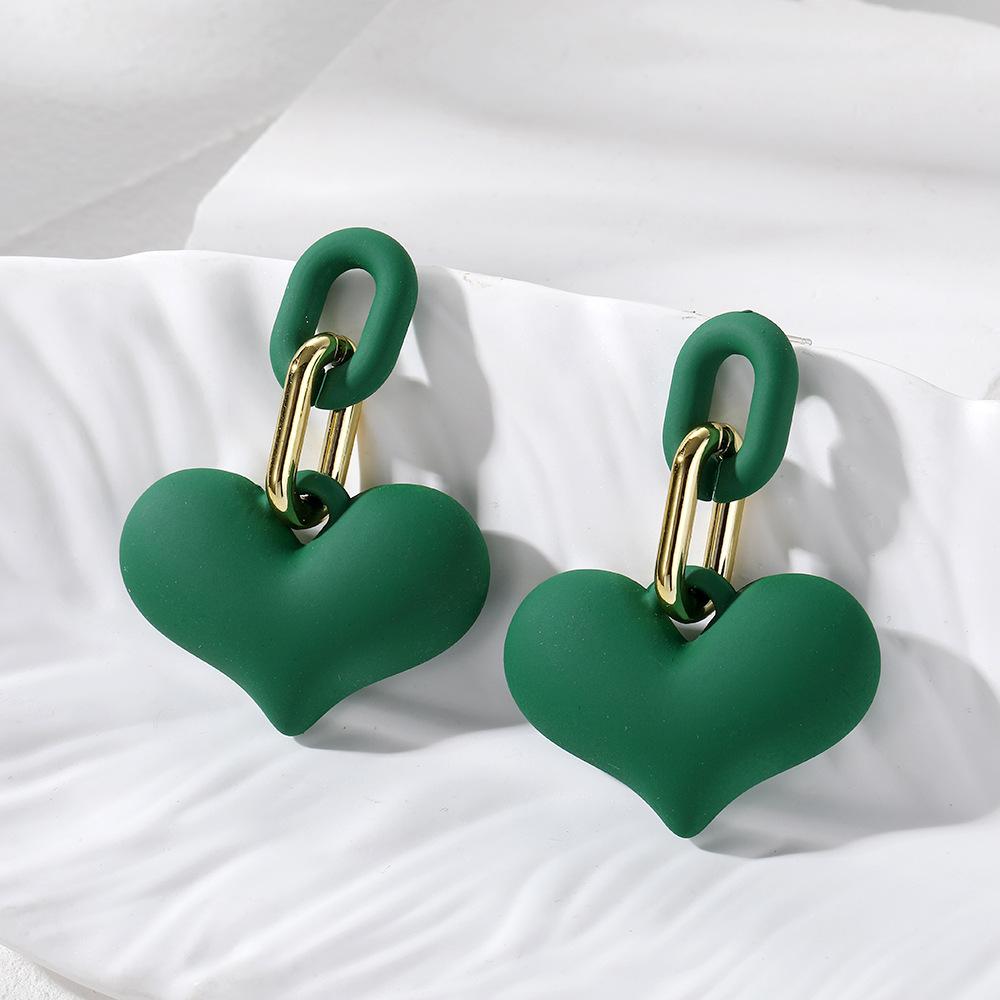 Pinkdudu New Macaron Love Square Acrylic Drop Earrings Light Luxury Multicolor Geometric Earring for Women Jewelry PD1856