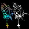 Colorful Car Prayer Gesture Laser Sticker God Jesus Christ Fashion Auto Body Styling Decoration Stickers Rear Windshield Decal
