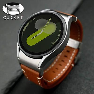 Кожаный ремешок Quick Fit для Samsung Galaxy Watch 7 6 5 4 40мм 44мм 6Classic 47мм 43 Мужской ремешок для GALAXY 5Pro 45мм Без зазоров Correa