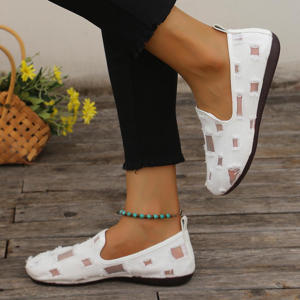 Fashion Women Flats 2024 New Fashion Breathable Loafers Light Slip On Flat Platform Casual Shoes for Women Anti-slip Walking Sneakers